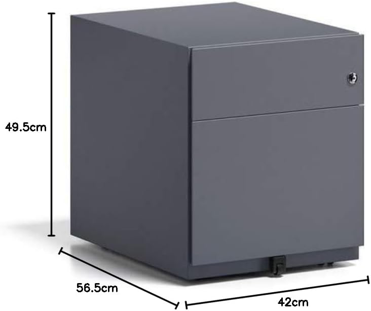BISLEY Rollcontainer Note mit Griffleiste, 1 Universalschublade, 1 HR-Schublade, Metall, 634 Anthraz