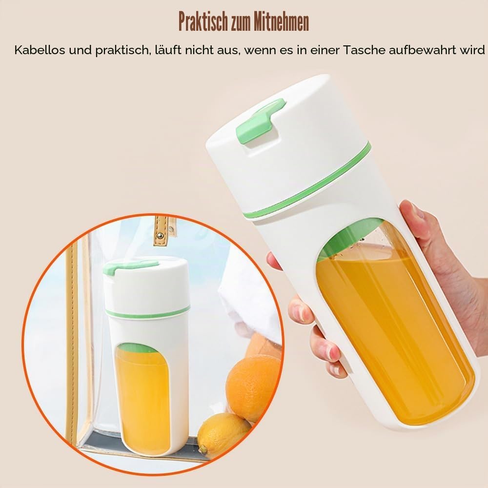 Tragbarer Mixer Becher, Personal Blender, 480ml USB-C Klein Mixer mit 6 Klingen Surround Blade für Z