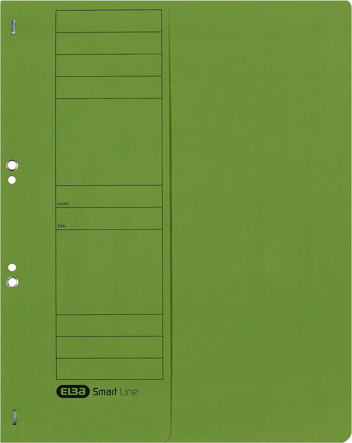 Elba Ösenhefter A4, 1/2 Vorderdeckel, Karton, kfm. Heftung, grün, 50 Stück grün halber Vordeckel / k