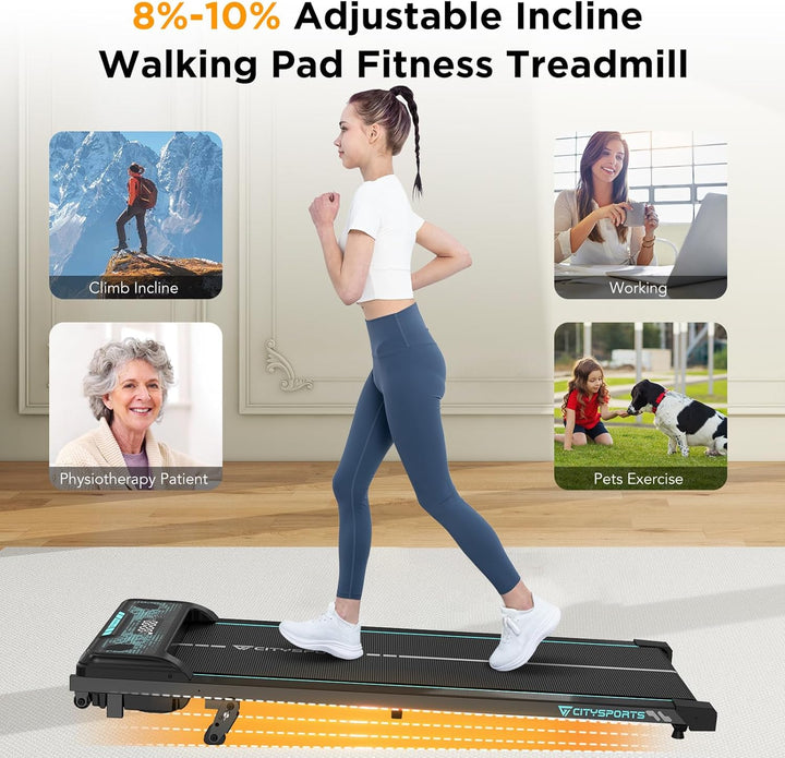 CITYSPORTS Laufband | Elektrisches Walking pad für Zuhause, Mit Bluetooth-Musikwiedergabefunktion, L