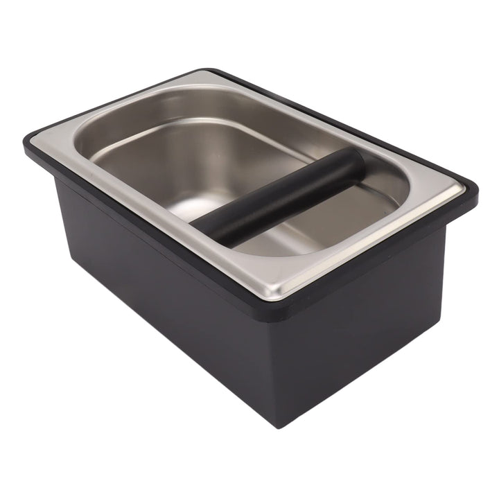Abklopfbehälter, Edelstahl Espresso Klopfbox Kaffee Abschlagbehälter mit Abnehmbarer Gummi Ausklopfs