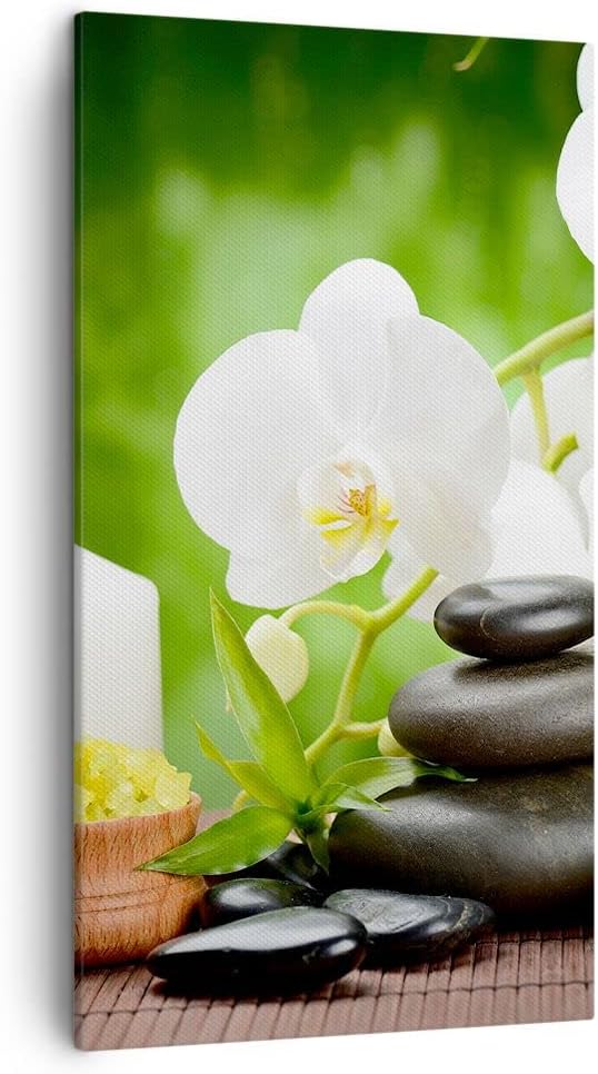 Bilder auf Leinwand Blume aromatherapie spa Leinwandbild mit Rahmen 45x80cm Wandbilder Dekoration Wo