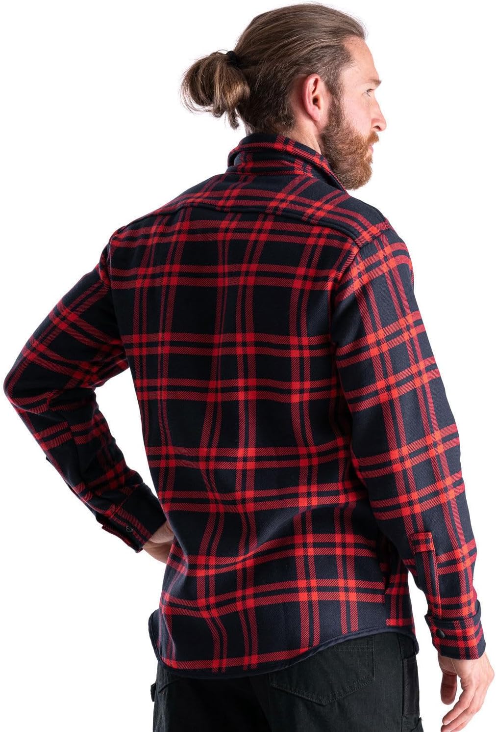 Hemdjacke Milan - Kariertes Arbeitshemd aus Bio-Baumwolle - Hemd im Holzfäller-Look - rot/blau, 56-5