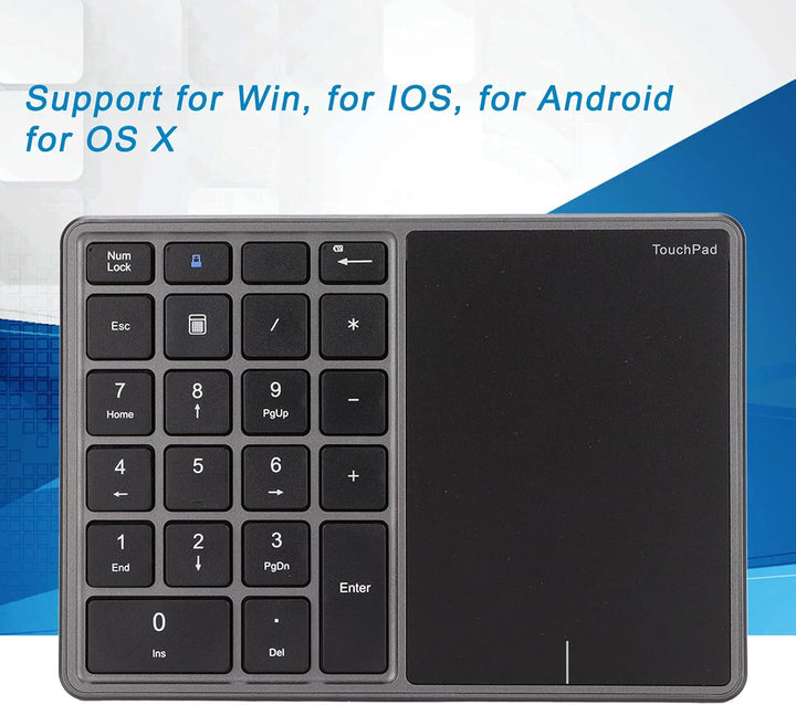 Nummernblock Touchpad, 2,4 G Wireless 5.0 Dual Mode, für Android OS X, 22 Tasten Tragbarer -Nummernb