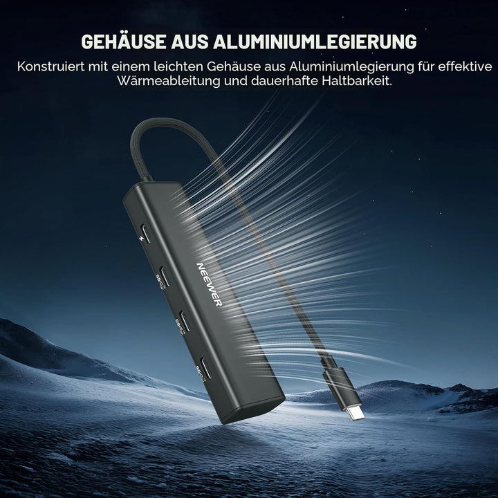 NEEWER USB C Hub Dock mit Cold Shoe Adapter, 4 in 1 Multiport Adapter Dongle mit 3 x USB C Port 3.1