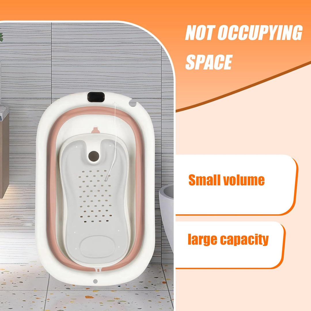 Babybadewanne mit digitalem Temperatursensor, faltbare Babybadewanne, ergonomische Halterung, schnel
