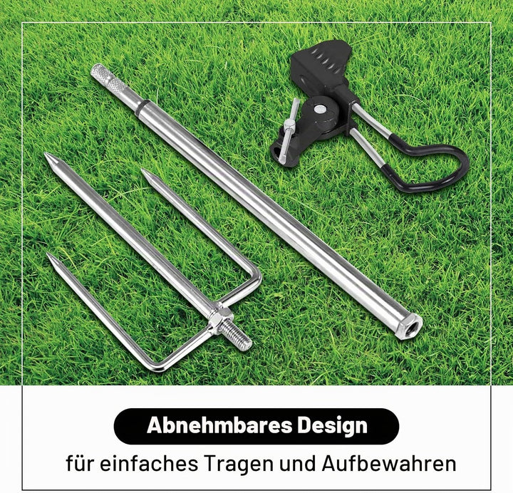 AVCMOTO Rutenhalter, 2 Stück Universal Edelstahl Angelrutenhalter, Angelzubehör 360° Verstellbar Rut