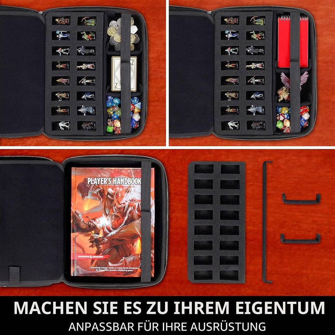 ENHANCE RPG-Organizer-Tasche – DND-Ordner mit integriertem Zeichenblatthalter und löschbarem Anreiss