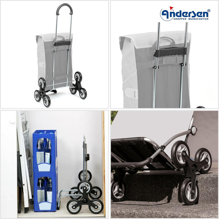 Andersen Einkaufstrolley - klappbar - 49 Liter - Treppensteiger - mit Kühlfach - belastbar 40 kg - S