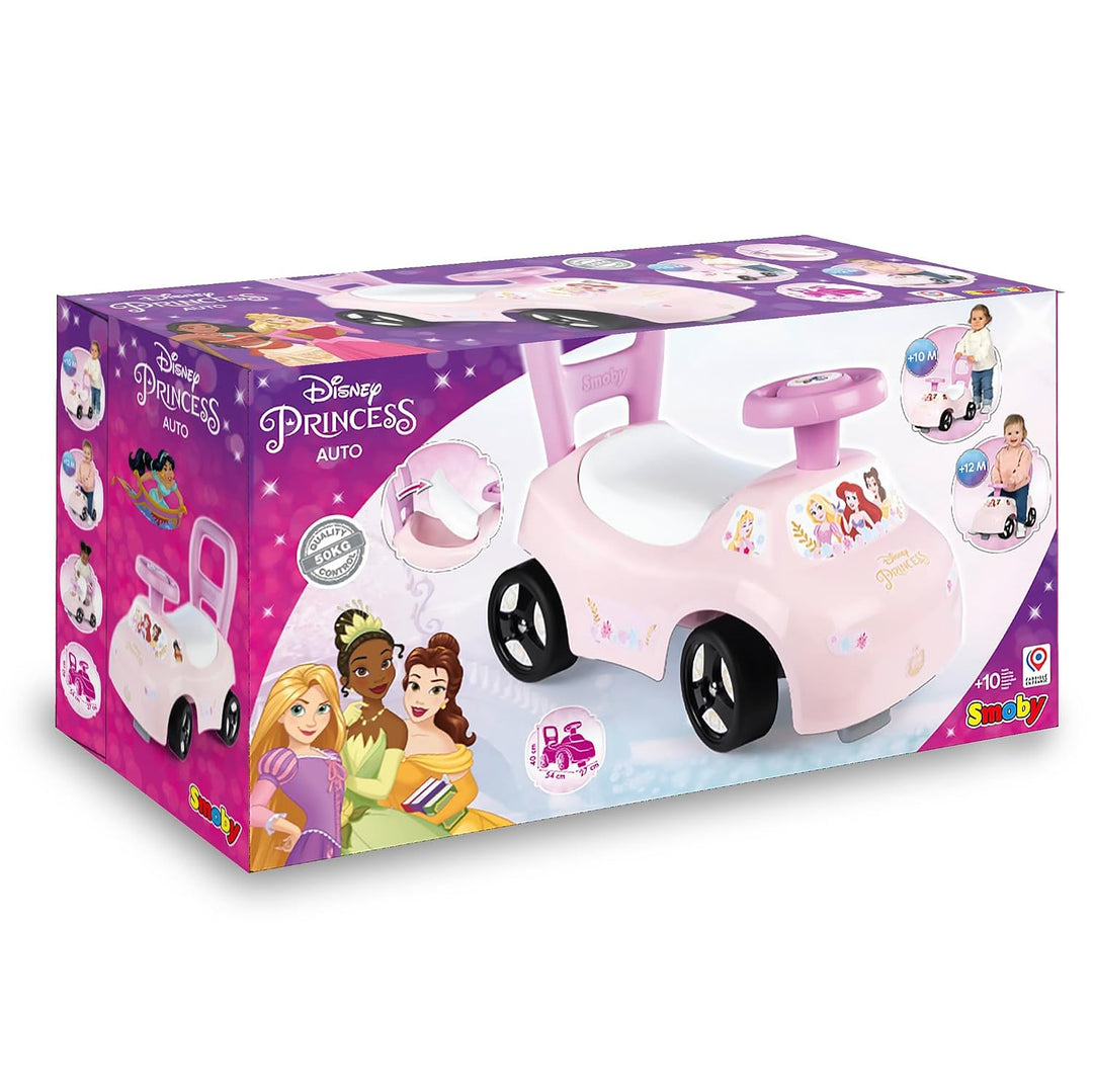 Smoby Disney Princess Rutscher – wendiges Kinderfahrzeug mit Hupenlenkrad – Rückenstütze, Staufach,