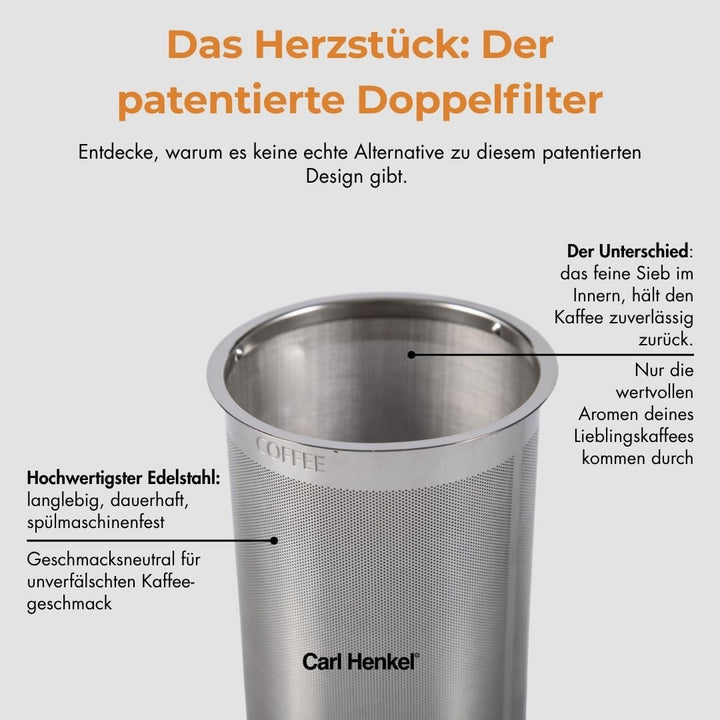 ARCA X-Tract Kaffeekanne Porzellan mit Filter 1,2l | Coffee Maker für 4-10 Tassen | Kaffeebereiter m