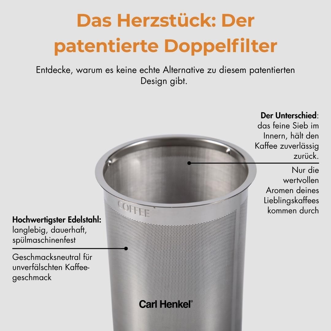 ARCA X-Tract Kaffeekanne Porzellan mit Filter 1,2l | Coffee Maker für 4-10 Tassen | Kaffeebereiter m