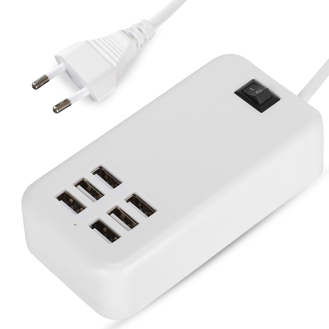 USB Ladestation, 30W 2A 100-240V USB Ladehub mit 6 Anschlüssen USB Ladeanschlüsse Überhitzungsschutz