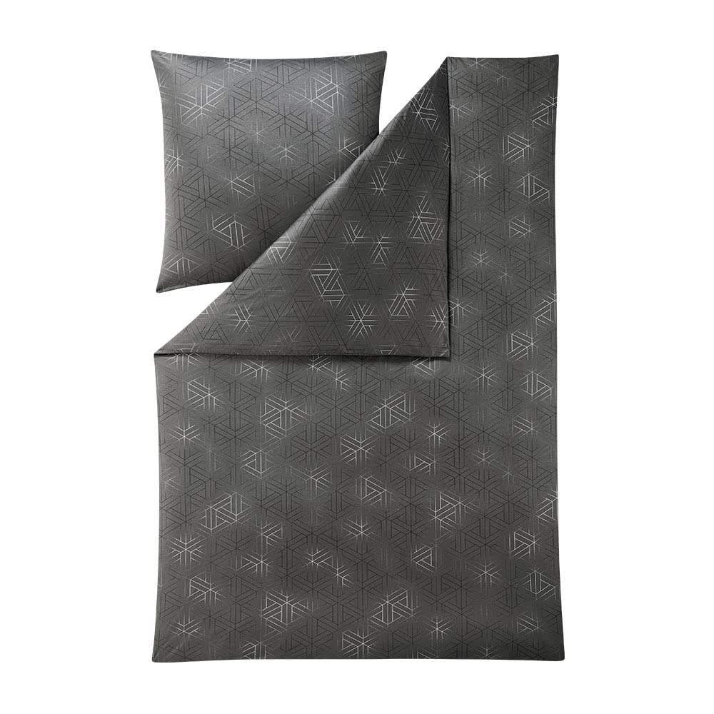 ESTELLA Mako Interlock Jersey Bettwäsche Pippa anthrazit 155x200 cm + 80x80 cm, 155x200 cm + 80x80 c