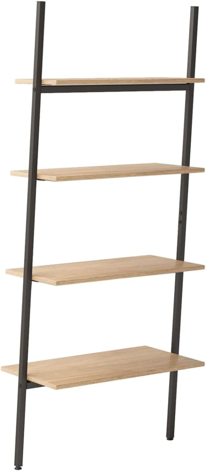 Susany Anlehnregal mit 4 Ablagen Lagerregal Bücherregal Holzregal Büroregal Standregal Standregal Ak