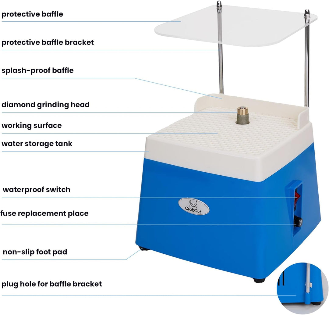 Mini-Buntglas-Schleifer, automatische Wasserfüllung, Anti-Staub, 220 V, 4200 U/min, bürstenlose Moto