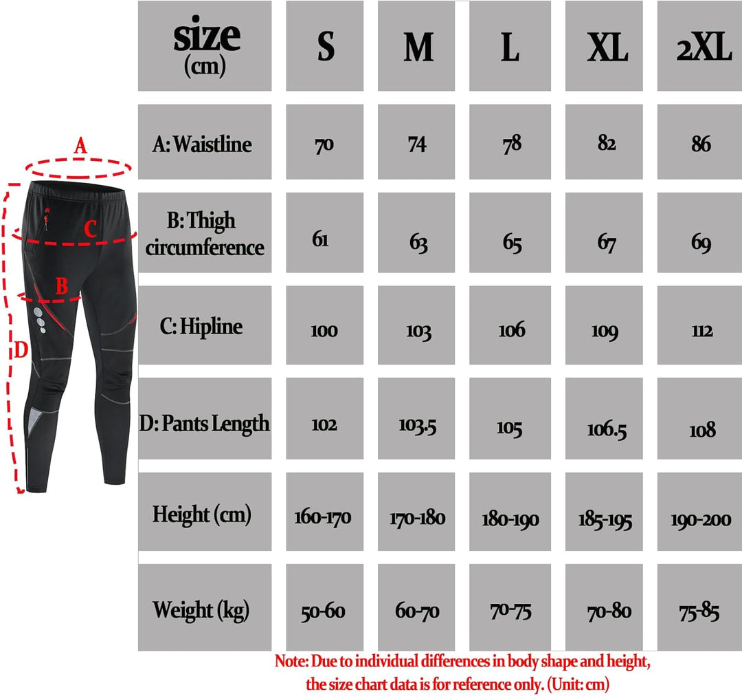HOMTOL Fahrradhose Herren Winter Thmero Radhose lang Outdoorhose Winddicht Atmungsaktiv Wasserabweis