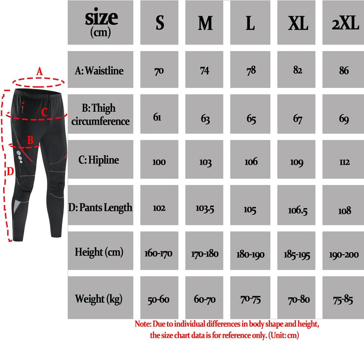 HOMTOL Fahrradhose Herren Winter Thmero Radhose lang Outdoorhose Winddicht Atmungsaktiv Wasserabweis
