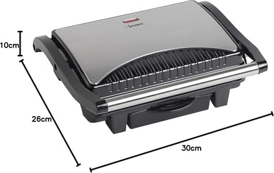 Bestron elektrischer Kontaktgrill mit Auffangschale, Sandwichmaker mit Cool-Touch-Handgriff & Antiha