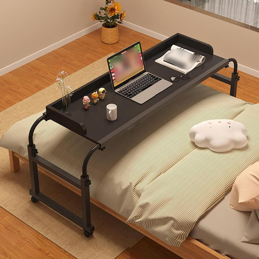 Mobiler Laptop-Rolltisch, Laptoptisch Mit Rollen überbetttisch Funktioniert Als Laptopwagen Computer