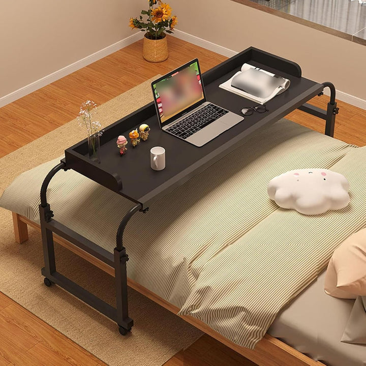 Mobiler Laptop-Rolltisch, Laptoptisch Mit Rollen überbetttisch Funktioniert Als Laptopwagen Computer