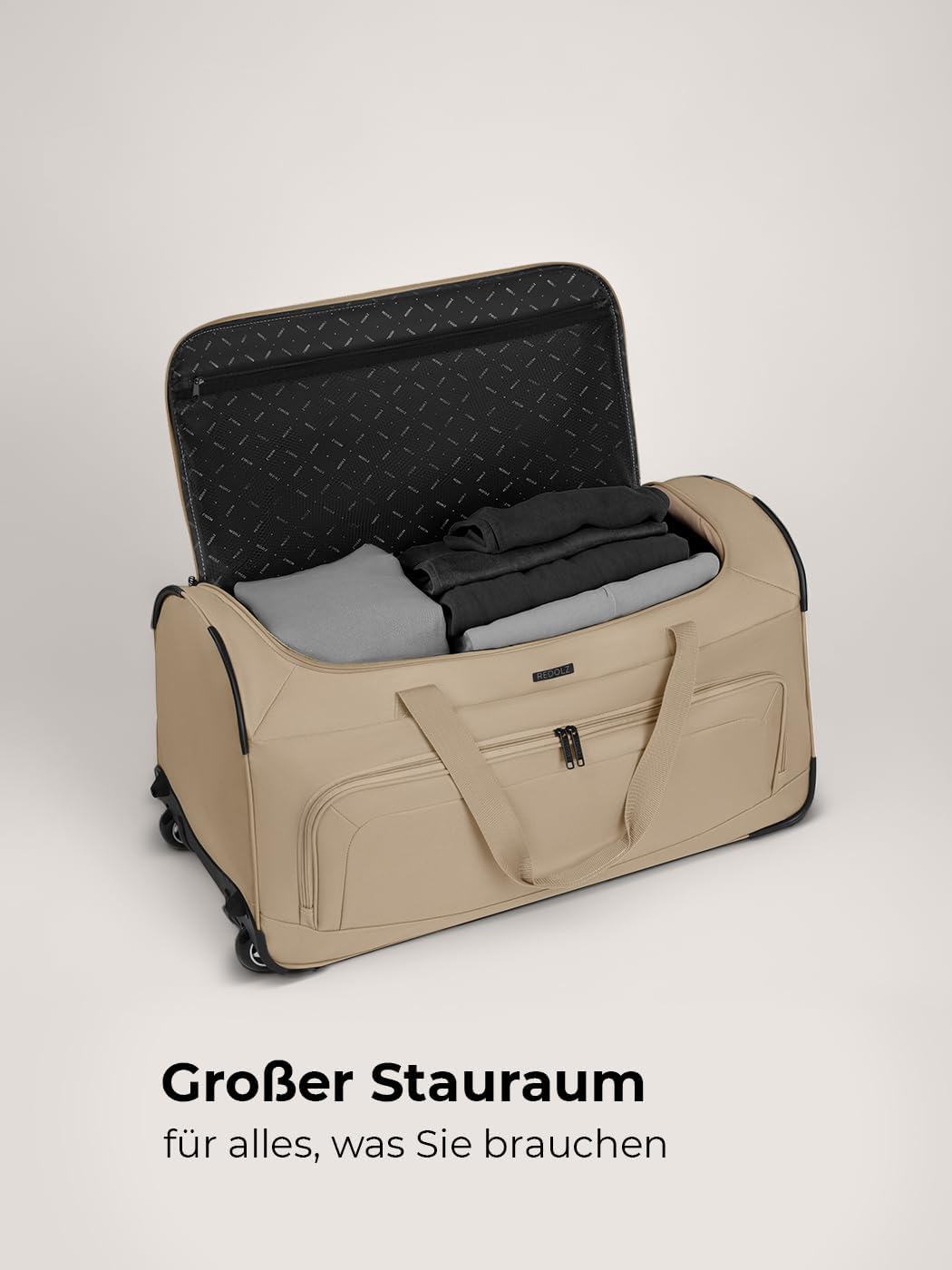 REDOLZ grosse L Trolley-Reisetasche mit Rollen 71 cm | 81 Liter | für Männer & Frauen (Duffle Essent