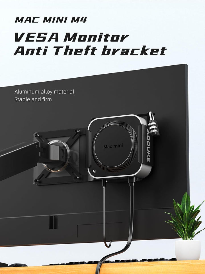 with Combination Security Lock 2024 Mac mini M4 VESA Computer Monitor Mount Bracket for Anti-Theft S