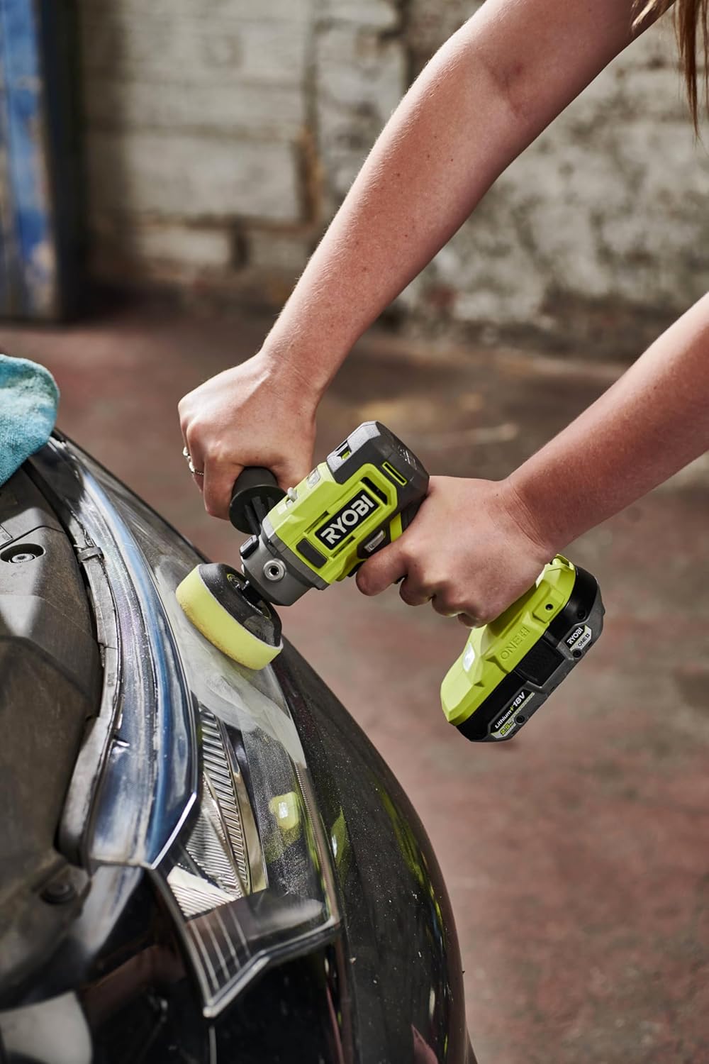 RYOBI 18 V ONE+ Akku-Polierer-und Schleifmaschine RDP18-0 (50/75 mm Polierteller, 2-Gang-Getriebe, a