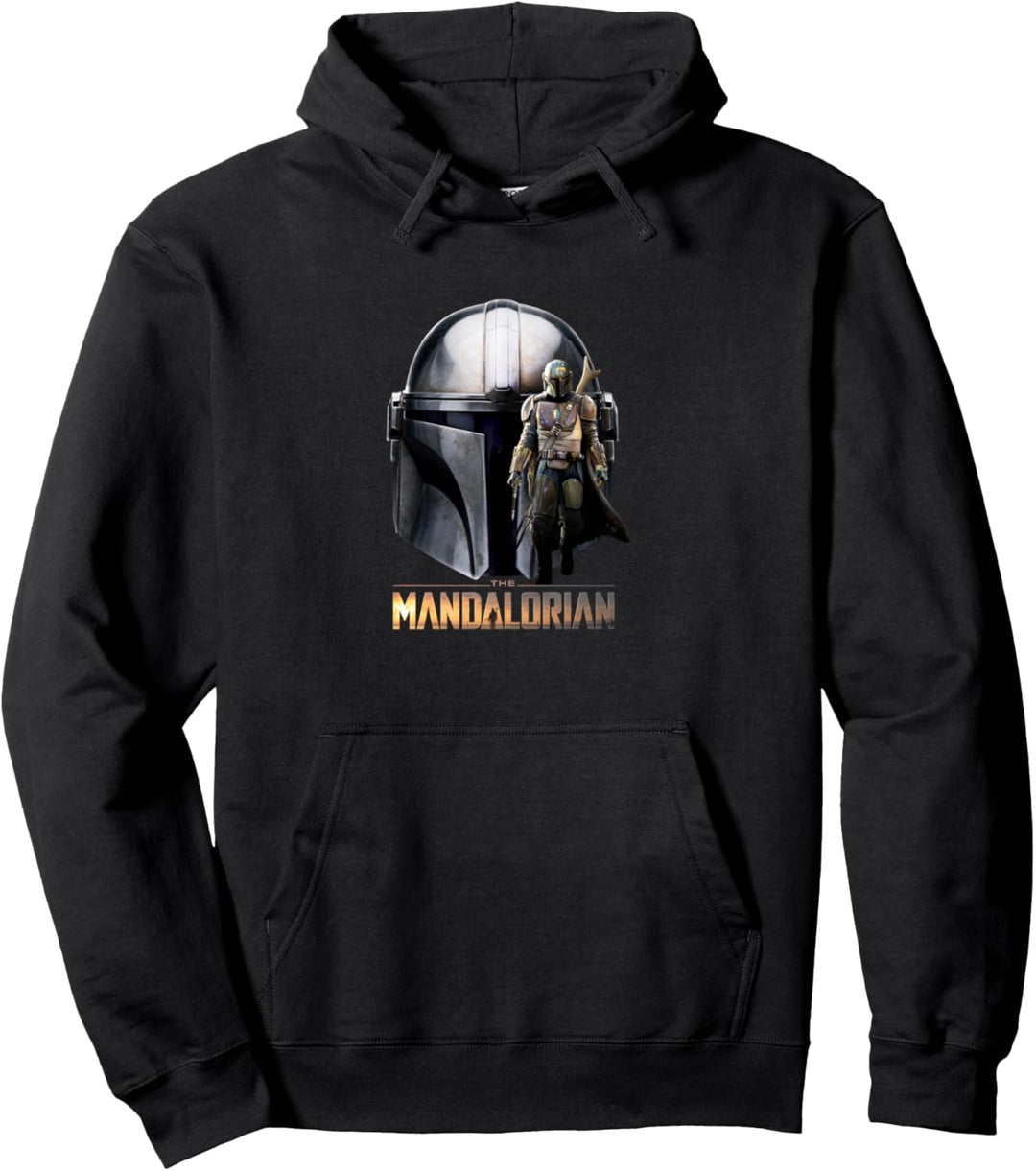 Star Wars The Mandalorian Helmet Portrait Mashup Pullover Hoodie