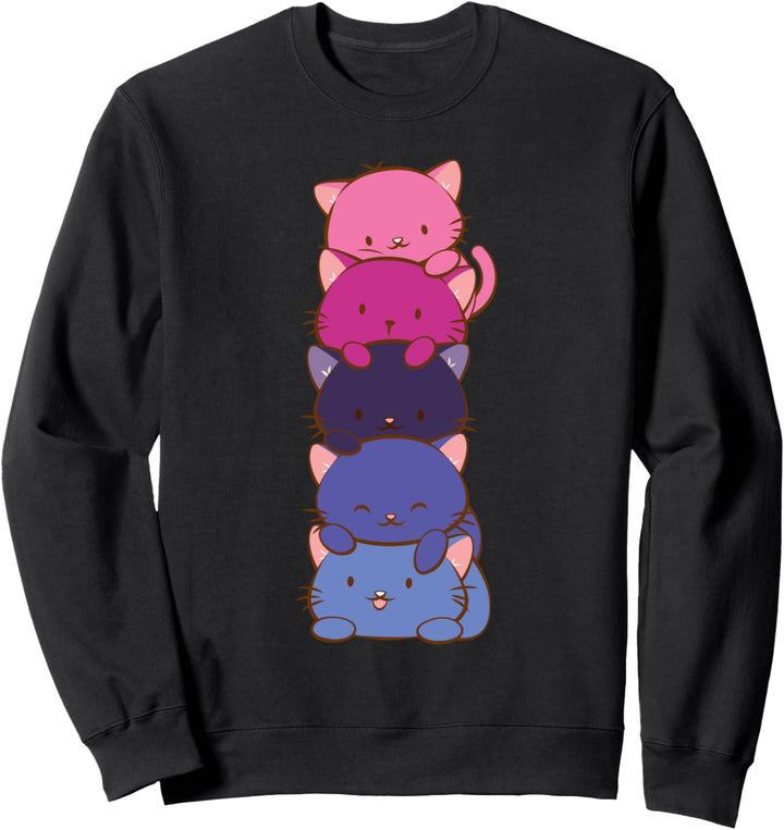 Omnisexual Pride Flag niedliche LGBTQ Kawaii Katze Sweatshirt