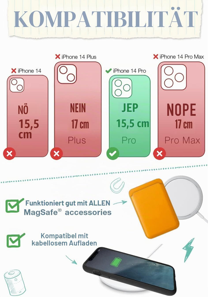 Smartish iPhone 14 Pro Slim Case – Gripmunk kompatibel mit MagSafe [leicht + schützend] Dünne Griffa