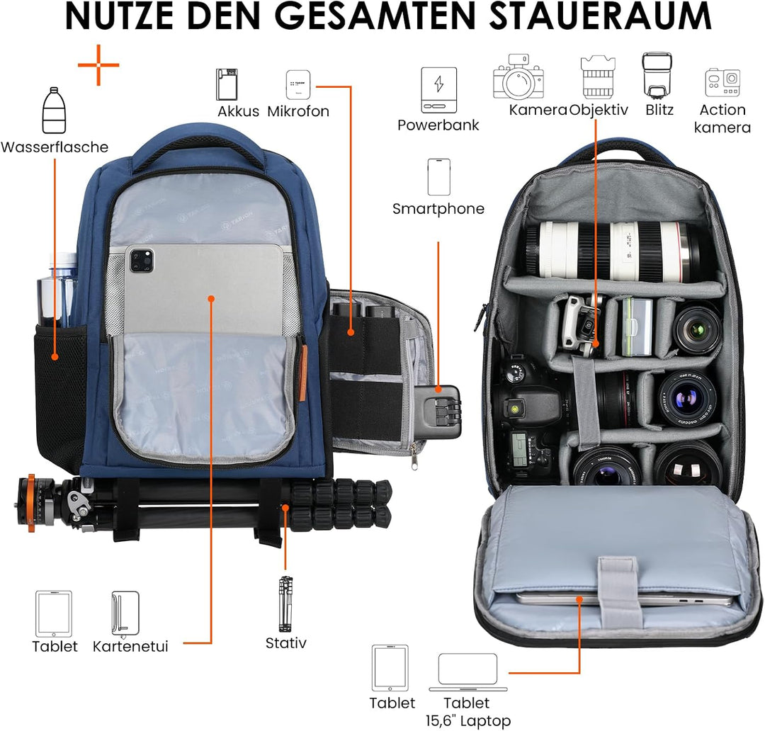 TARION Kamerarucksack Spiegelreflex Fotorucksack Wasserdicht Leicht und Kompakt Klein DSLR Rucksack