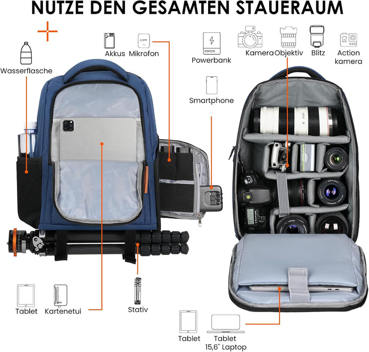 TARION Kamerarucksack Spiegelreflex Fotorucksack Wasserdicht Leicht und Kompakt Klein DSLR Rucksack