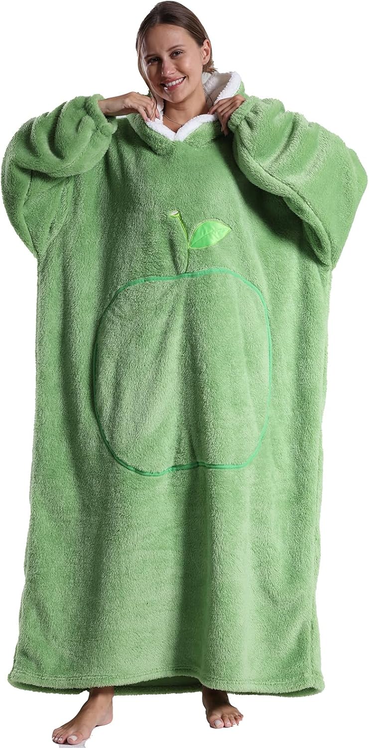 Verlängert Übergrosse Hoodie Decke,Decken Hoodie Damen mit Tasche und Kapuze,Superweiche und Warme K