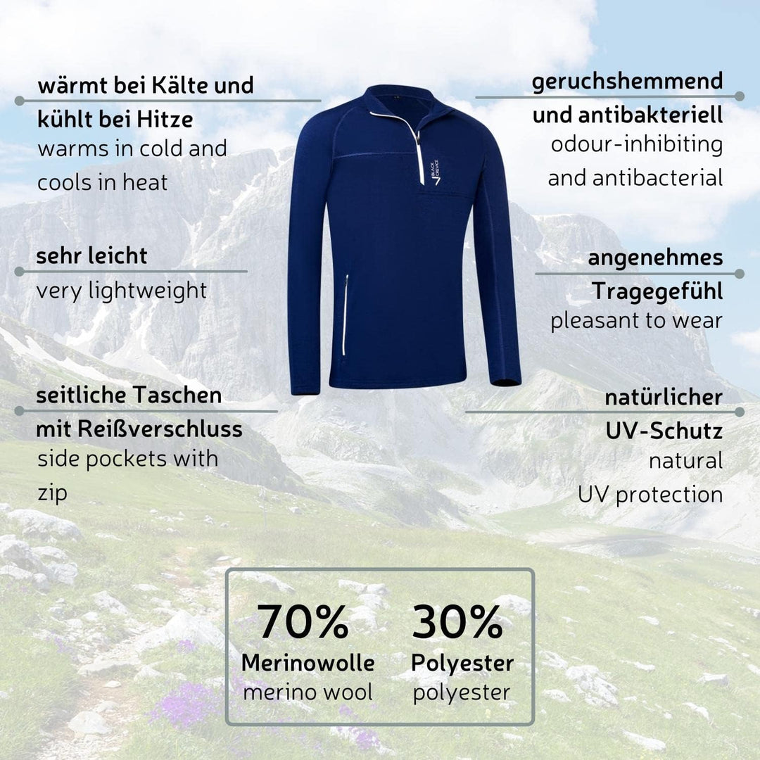 Black Crevice Herren Merino Skirolli I Hochwertiger Merino-Skipullover I Rolli für Herren aus 70% Me