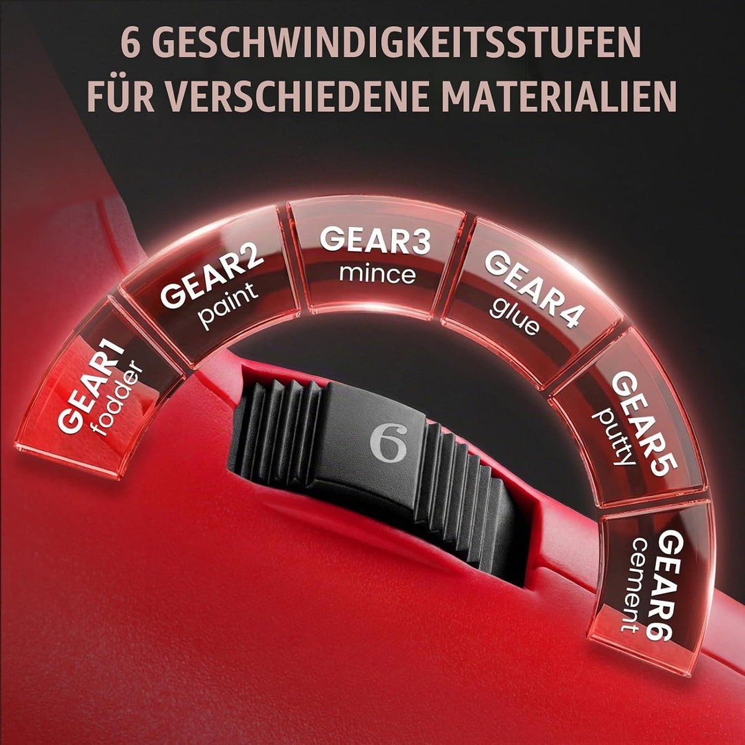 Anbull 2100W Rührwerk betonrührer,6-Gang-Getriebe 0-930U/min betonmischer, M14 Chrom Spiralstange 60