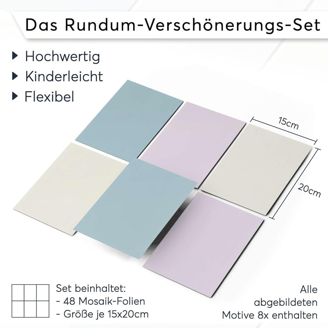 CREATISTO Klebefliesen Stickerfliesen Fliesenfolie - Klebefolie Aufkleber für Wand-Fliesen I Klebefl