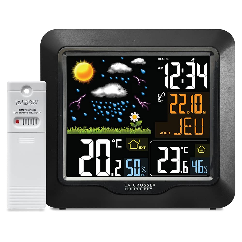 La Crosse Technology - WS6820 Funk-Wetterstation mit farbigem LCD-Display – Schwarz