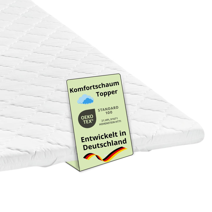 Bodyprotect Topper 90 x 190 x 6 cm, Komfortschaum Matratzentopper, Matratzenauflage, waschbar bis 60