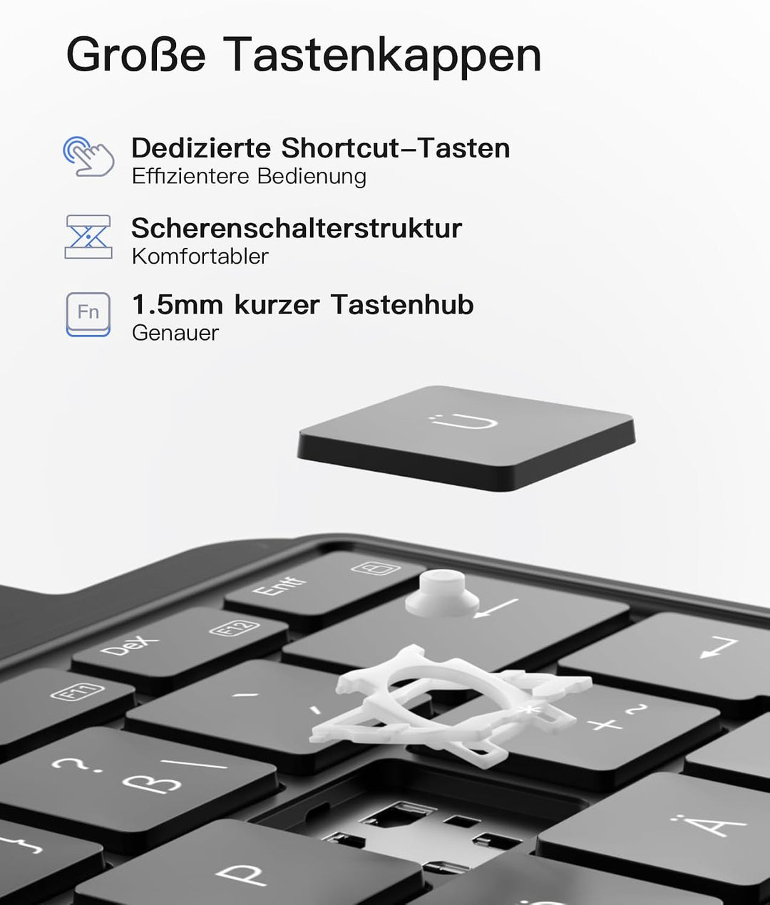 Inateck Hülle mit Tastatur kompatibel mit Samsung Tab S10+/S9+/S9 FE+ | magnetisch abnehmbarer, Blue