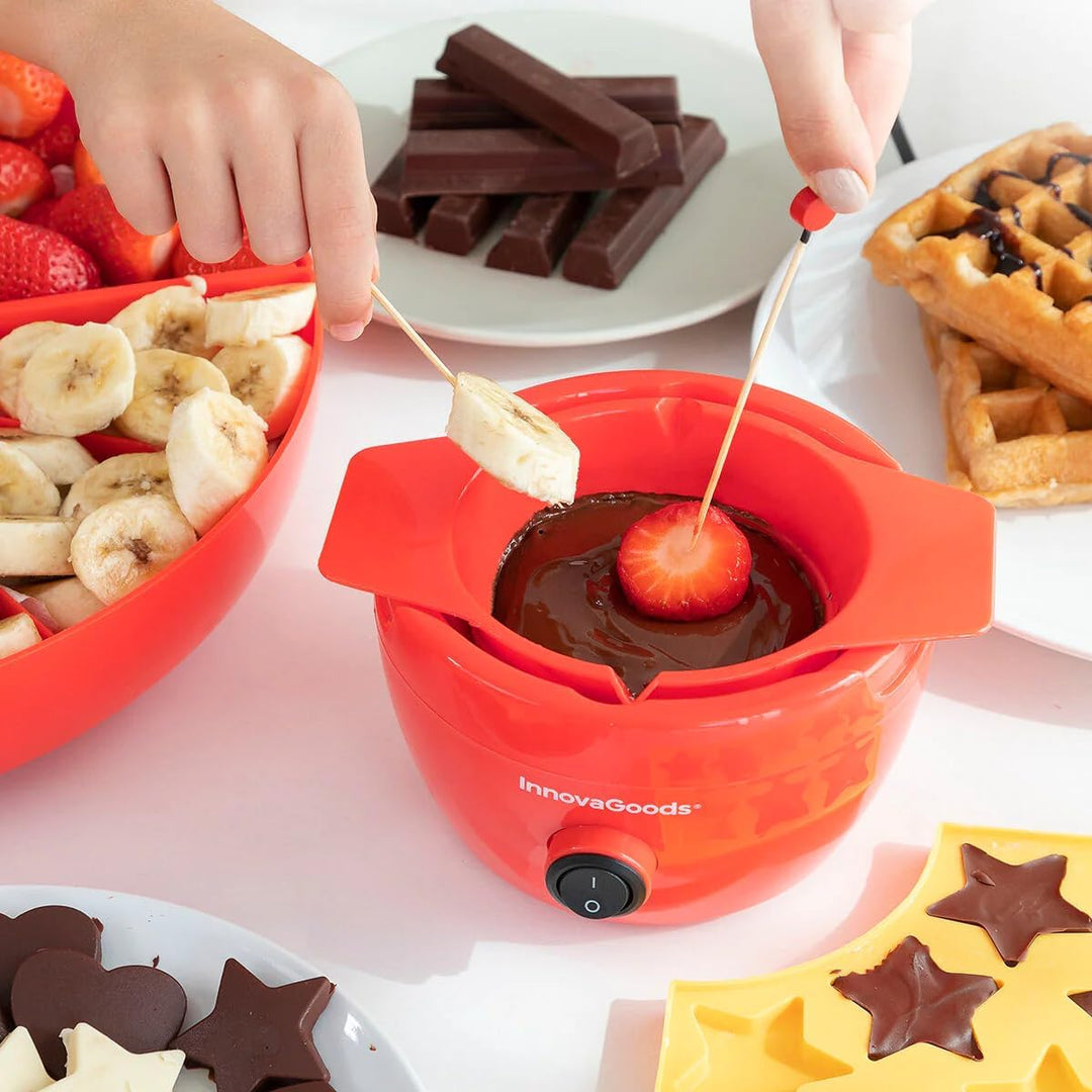 InnovaGoods V0103367 2 in 1 Schokoladenfondue-Maker, Kunststoff, Rot