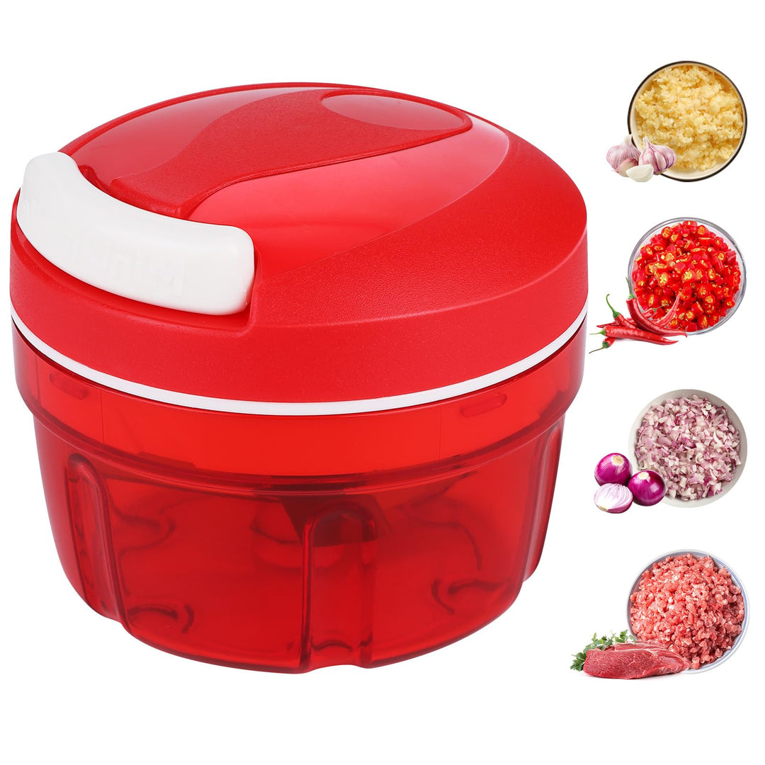 Zwiebelschneider, 300ML Zwiebel Zerkleinerer Mit Kordelzug, Zerkleinerer Manuell, Zwiebelschneider M