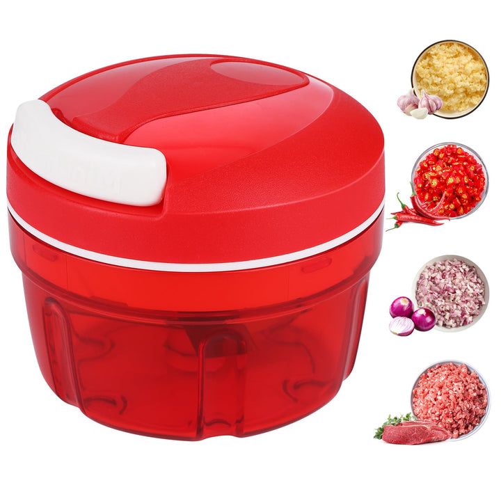 Zwiebelschneider, 300ML Zwiebel Zerkleinerer Mit Kordelzug, Zerkleinerer Manuell, Zwiebelschneider M