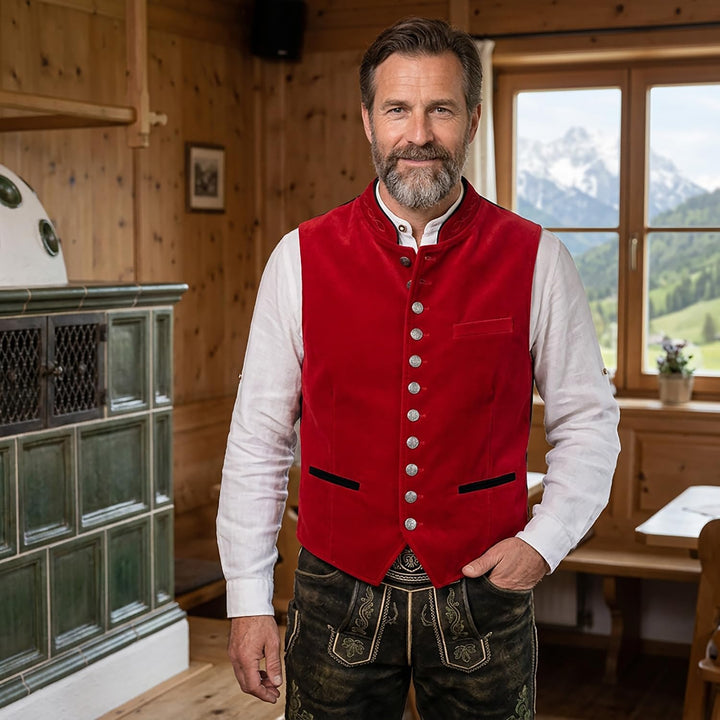 Wiesnkönig Herren Samtweste Moritz 46 Rot451, 46 Rot451