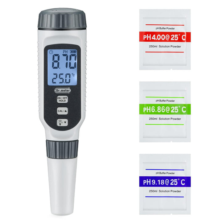 PH Messgerät, Dr.meter PH Messgerät Wasser 0.01Hochpräziser PH Wert Messgerät mit Alarm-LCD-Display