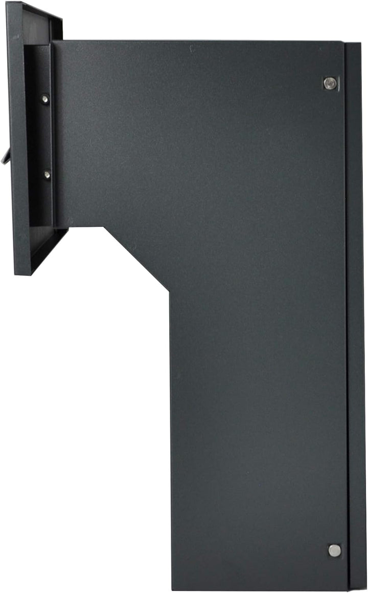 Mauerdurchwurf Briefkasten Anthrazitgrau matt C4 190-260 [mm] 3 Schlüssel Einbaubriefkasten Durchwur