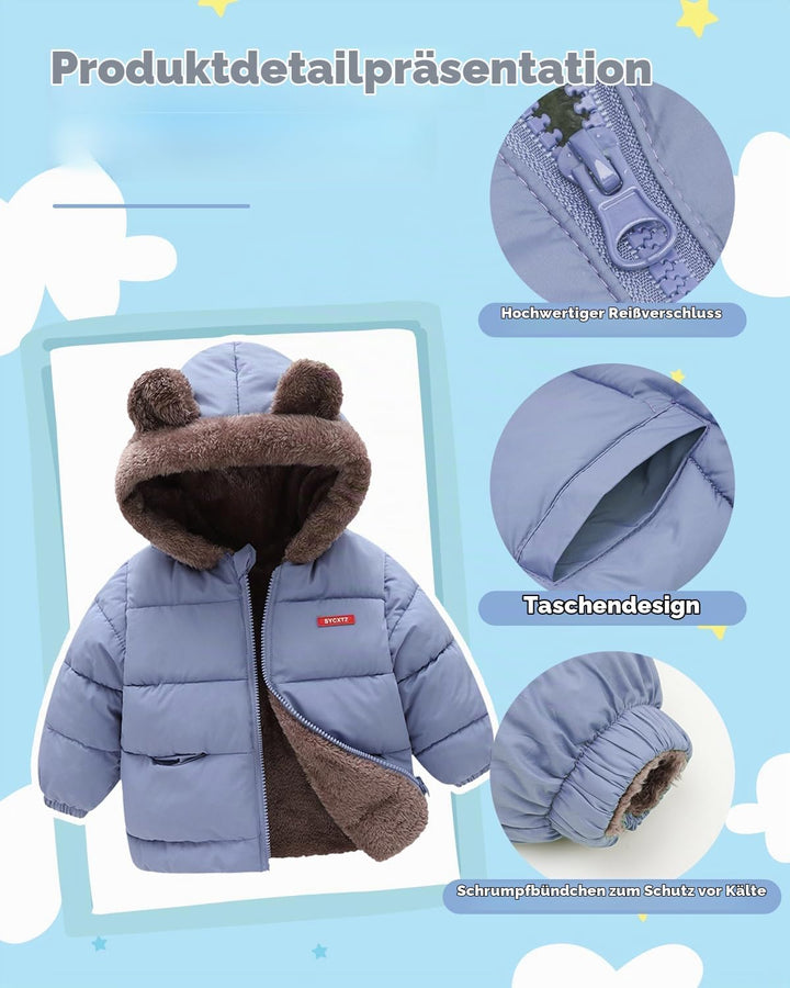 JiAmy Baby Winter Fleece Mantel Kinder Jungen Jacke Outwear Mädchen Gepolstert Kleidung 2-3 Jahre He