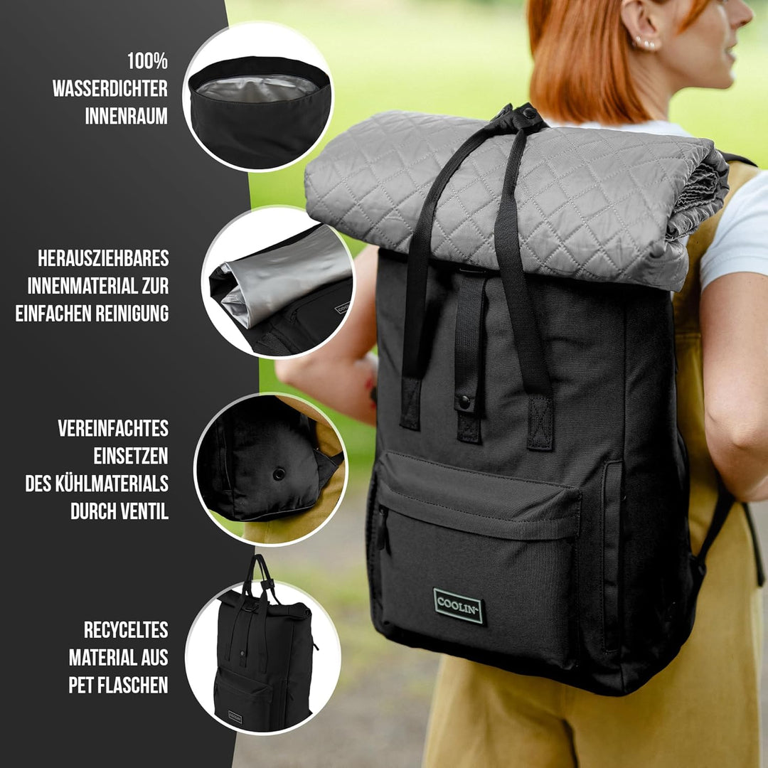 Coolin' Kühlrucksack 30L | Rucksack mit Kühlfach für Bier, Picknick, Getränke & Co | Kühltasche als