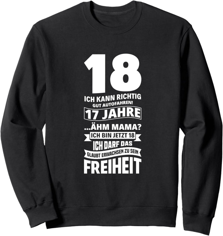 18. Geburtstag 2002 Geboren Volljährig 18 Jahre Alt Geschenk Sweatshirt