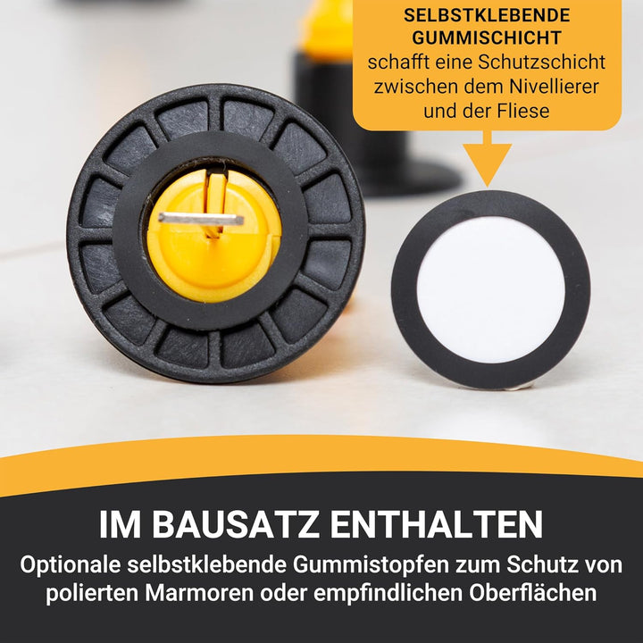 Fliesen-Nivelliersystem Kit 100pcs Fliesenabstandhalter, Kratzschutz-System, 2 Schraubenschlüssel, A